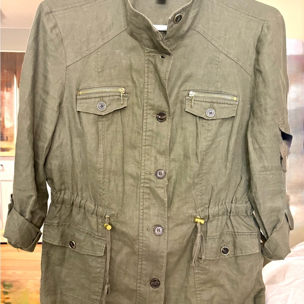 INC International Concepts Olive Green Utility Jacket